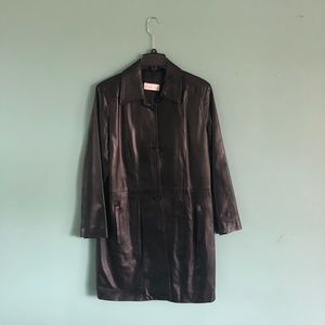 Vericci long leather jacket